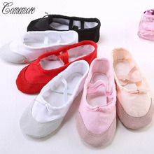 New Ballet Dance Shoes Girls Children Woman Leather Head Soft Ssole Canvas Flat Slippers For Yoga Gym Dance Shoes 2024 - buy cheap
