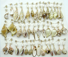 Brincos pingentes de pérolas artesanais, brincos de concha do mar estilo boho de verão, joias feitas à mão a38 2024 - compre barato
