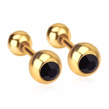 LUXUKISSKIDS pendientes brincos Black/White CZ Kids Earrings Stainless Steel Screw Stud Earings Set For Women Fashion Jewelry 2024 - buy cheap