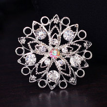 12pcs/lot cheap sell Fashion Jewelry Promotion Silver color Flower Brooch Women Round crystal Wedding brooches 2024 - buy cheap