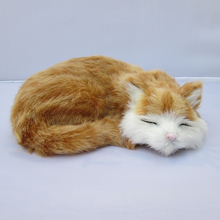 yellow simulation cat plastic&fur cute sleeping cat doll gift about23x18x8cm a51 2024 - buy cheap