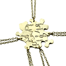 5 pcs/set Vintage Interlocking Jigsaw Puzzle BFF Necklaces Best Friends Forever Pendant & Necklace Retro Link Chain Jewelry 2024 - buy cheap