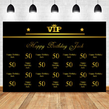 Pano de fundo personalizado para festa de aniversário, 40 °, 50 °, 60 ° aniversário, tamanho personalizado, fotografia, vip, repetição de passos, cenários 2024 - compre barato