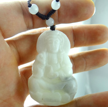 Pingente amuleto chinês feito à mão, colar de pedra natural de cristal quartzo, estátua de abençoação, pingente de amuleto para fazer joias diy, acessórios 2024 - compre barato
