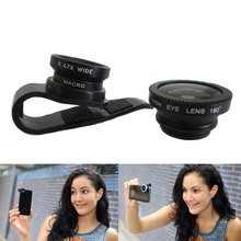 Универсальный 3 в 1 объектив для камеры рыбий глаз широкоугольный объектив для мобильного телефона iPhone 4S 5S 6 6s Samsung Galaxy 2024 - купить недорого
