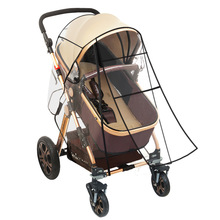 Capa de chuva universal para carrinho de bebê, acessório transparente à prova d'água, protetor contra poeira e zíper para carrinhos de bebê 2024 - compre barato
