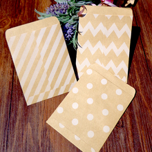 Bolsas pequeñas de papel con rayas en Zigzag y lunares, bolsitas de papel Kraft a presión, 9x150 cm, para regalo, 12,9 unidades 2024 - compra barato