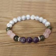 Healing Stone Jewelry Howlite Bracelet For Girlfriend Labradorite Amethysts Rose Q-uartz Beaded Bracelet Gift For Women 2024 - buy cheap