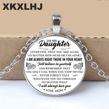 XKXLHJ Mother To Daughter Letter Picture Charm Birthday Gift Necklace Convex Round Glass Pendant Handmade Long Necklace Jewelry 2024 - buy cheap