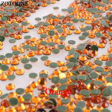 Zotoone strass de resina aplique para unhas, laranja, com parte traseira lisa, para roupas, artesanato, tecido, decoração em cristal 2024 - compre barato