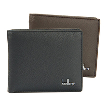 New Arrival European American Men's Genuine Leather Wallets Black Brown Quality Coins Change Pocket ID Credit Card Holder Purses 2024 - buy cheap