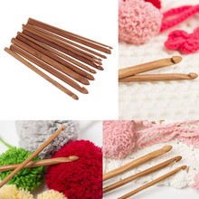 12pcs Mix Size Carbonized Bamboo Crochet Needles Handle Crochet Hook Knit Weave Yarn Craft Knitting Needle Set DIY Craft Tools 2024 - buy cheap