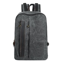 M221 Casual Canvas Backpacks Vintage School Bags Young Large Capacity Travel Bag Women Mochila Leather Laptop Backpack Rucksack 2024 - buy cheap