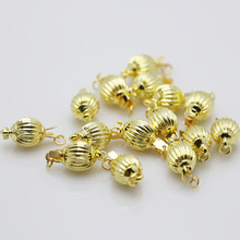 5PCS Wholesale Snap Gold-Color Lantern Beads Clasp Button Fitting For Accessory Jewelry Making Design Machining Metal Parts 8mm 2024 - buy cheap