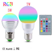 Dimmable Magic RGB LED Bulb lamp E27 5W 7W AC85V-265V Soptlight Night light+IR Controller,E14 RGB Spot light for Holiday Decor 2024 - buy cheap