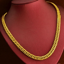 Mens Necklace  Yellow Gold Filled Heavy Double Curb Chain Necklace 24in 2024 - buy cheap