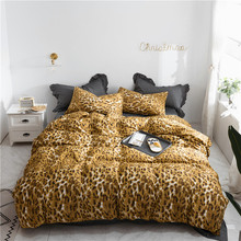 Juego de cama de algodón 100% con estampado de leopardo, funda nórdica suave y cómoda, 2/3 Uds. 2024 - compra barato