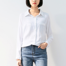 Womens Tops and Blouses Spring New In Casual Long Sleeve Linen Cotton Shirts Temperament Ladies White Shirt Blusas Mujer De Moda 2024 - buy cheap