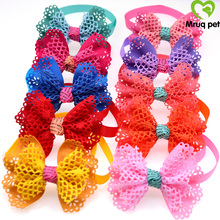 60pcs New Pet Puppy Dog Cat Bow Ties Adjustable with Mesh Fabric Bowknot Dog Ties Dog Collar Dog Accessory Pet Supplies 2024 - buy cheap
