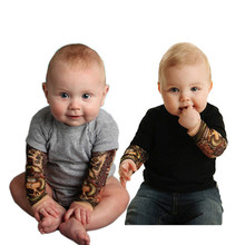 2021 Summer Infant Baby Boys Rompersuit Toddler Boys Long Sleeve Print Tattoo Arm 100% Cotton Bebe Overall Hot Sale 2024 - buy cheap