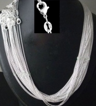 wholesale price 50pcs/ lot bulk 925 stamped Silver Plated 1mm Link Rolo Chains 16",18" ,20",22",24 inch,fashion women's Jewelry 2024 - buy cheap