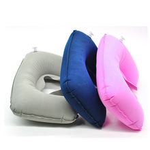 Мягкая воздушная u-образная подушка для путешествий надувная шея для головы автомобиля надувная подушка для отдыха для путешествий автомобиля для офиса Удобная складывающаяся Флокированная подушка 2024 - купить недорого