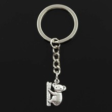 Chaveiro com pingente koala urso 20x14mm, chaveiro masculino faça você mesmo 2024 - compre barato