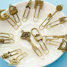 10 Piece/lot Cute Metal Bookmark Vintage Key Bookmarks Paper Clip For Book Stationery Free Shipping School Office Book Marks 2024 - buy cheap