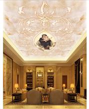 Customized photo wallpaper 3d ceiling wallpaper murals Angel marble ceiling zenith mural wall papers for living room wallpaper 2024 - buy cheap