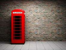 5x7ft vermelho caixa de telefone tijolos parede lavável personalizado uma peça sem rugas banner foto estúdio fundo pano poliéster 2024 - compre barato