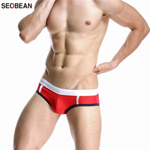 SEOBEAN Summer Men's Swimming Suits Classic Patchwork Men's Swimsuit Fashionable Sexy Swimming Briefs 2024 - buy cheap