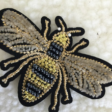 1Pcs Handmade bead Bee Beaded Patch for Clothing Iron on Beading Applique Clothes Shoes Bags Decoration Patch DIY Apparel 2024 - buy cheap