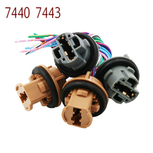YSY-Cable de lámpara de coche 50X T20 7440 7443, Bombilla W21/5W, enchufe de bombilla LED 7443 W21W, luz de giro, Conector de soporte de lámpara LED T20 2024 - compra barato