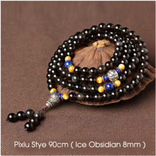 Fengshui Ice Obsidian bracelet 108 Buddha beads ice species obsidian gold stone bracelets pi xiu accessories Bead Diameter 8mm 2024 - buy cheap