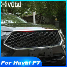 Hivotd-parrilla embellecedora de motor delantero para coche, tira decorativa en forma de labio de malla para Exterior, estilo cromo, para Haval F7 F7X 2019 2024 - compra barato