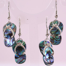 Shoese Bead Handmade Jewelry For Women Natural Blue New Zealand Abalone Shell Earrings 1Pair U075 2024 - buy cheap