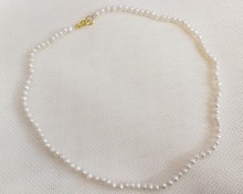 Collar de perlas barrocas blancas para mujer, 40cm, 16 pulgadas, 4-5mm, cierre de color dorado, regalo de perla natural de agua dulce 2024 - compra barato