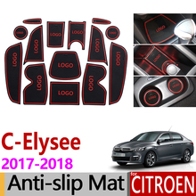 Anti-Slip Mat Ranhura Portão de Borracha Coaster para C-2017 2018 C Elysee Elysee Citroen CElysee Facelift Acessórios adesivos de carro 14 PCS 2024 - compre barato
