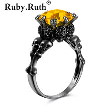 Vintage Skull  CZ Stone black Ring for Women Wedding Gift 2024 - buy cheap