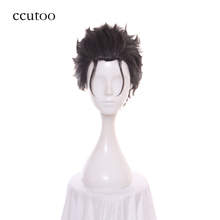 ccutoo 12inch Men's Black Grey Mix Hair Re:Zero kara Hajimeru Isekai Seikatsu Subaru Natsuki Short Synthetic Cosplay Wig 2024 - buy cheap