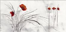 Ручная роспись масляной живописью Reve Fleurie II-цветочный холст настенное искусство-Современные красные цветы настенные картины для гостиной 2024 - купить недорого