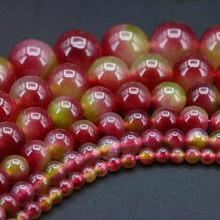 Watermelon crystal chalcedony round loose beads 4/6/8/10/12/14mm dimension optional 15" DIY stone suitable for jewelry making 2024 - buy cheap