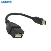 LEEWA 50PCS 138mm Car Audio CD/DVD 5pin mini USB Male to USB 2.0 Female Connection Cord T Interface OTG Data Cable #5665 2024 - buy cheap