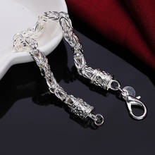 LJ&OMR  Luxury men bracelet 925 sterling bracelet men's jewelry chain & link bracelet for men women silver jewelry (size 20cm) 2024 - buy cheap