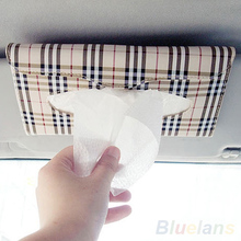 D1U# Plaid Paper Towel Napkin Holder Box Tissue Case Cover for Car Sun Visor Free Shipping 2024 - buy cheap