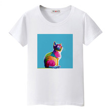 BGtomato New style lovely cat shirts fashion summer tops good quality comfortable tshirt women cute cat printing t-shirt 2024 - buy cheap