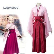 Anime Fate Grand Order Okita Souji Saber Cosplay Costumes Fate Stay Night Women Fancy Party Kimono Outfit Set for Halloween 2024 - buy cheap
