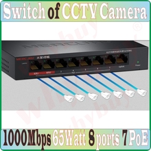 Interruptor de datos de 8 puertos, 7 PoE, 65W, 1000Mbps, Plug & Play, interruptor de red de cámara NVR, Mini interruptor de red Ethernet de escritorio de cámara CCTV 2024 - compra barato