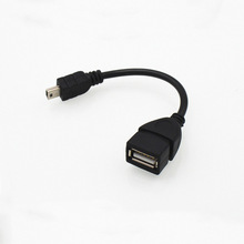 Переходник хост-адаптер OTG Кабель-Удлинитель USB 2,0 A мама в B Mini 5 Pin папа черный цвет 2024 - купить недорого