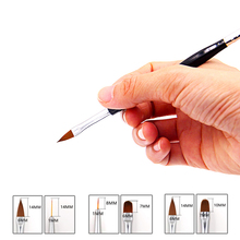 1PCS Nail Art Drawing Paint Liner Flat Brush UV Gel Black Handle 3D Painting Lining Nail Brushes Pen Curving Manicure Tool 2024 - buy cheap